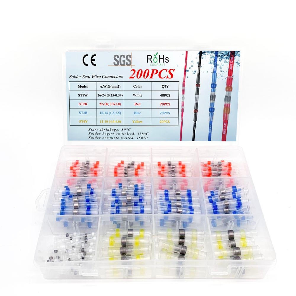 50~ 300PCS Solder Seal Wire Connectors, Heat Shrink Butt Connector, Waterproof Insulated Butt Splice Wire Terminals for Car Boat - KiwisLove