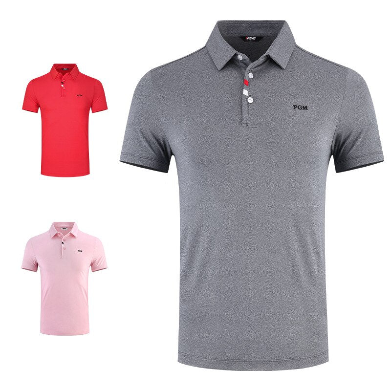 PGM Summer Men&#39;S Golf Shirts Quick-Dry Breathable Short Sleeve Tops Outdoor Sports Sweat Absorbent Golf Wear Casual M-XXL YF441 - KiwisLove