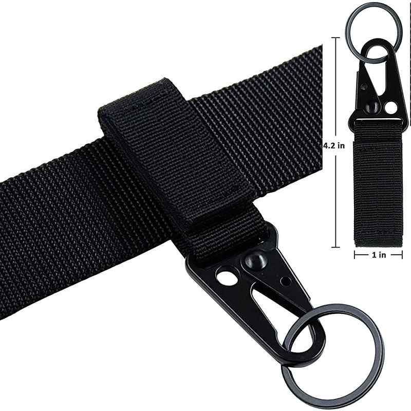 1PCS Outdoor Tool Nylon Key Ring Holder TacticalGear Clip Belt Keepers Military Utility Hanger Carabiner Tactical Molle Hook - KiwisLove