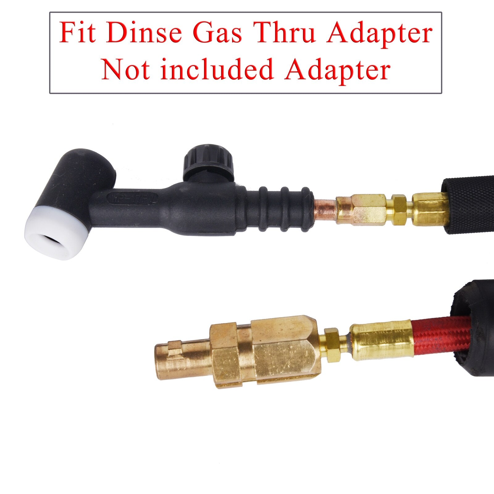 3.8m(12.5ft)/7.6m(25ft)Power Cable  Red Gas Hose TIG Welding Torch Package WP17 Series 13/8&quot;-24R.H 150A - KiwisLove