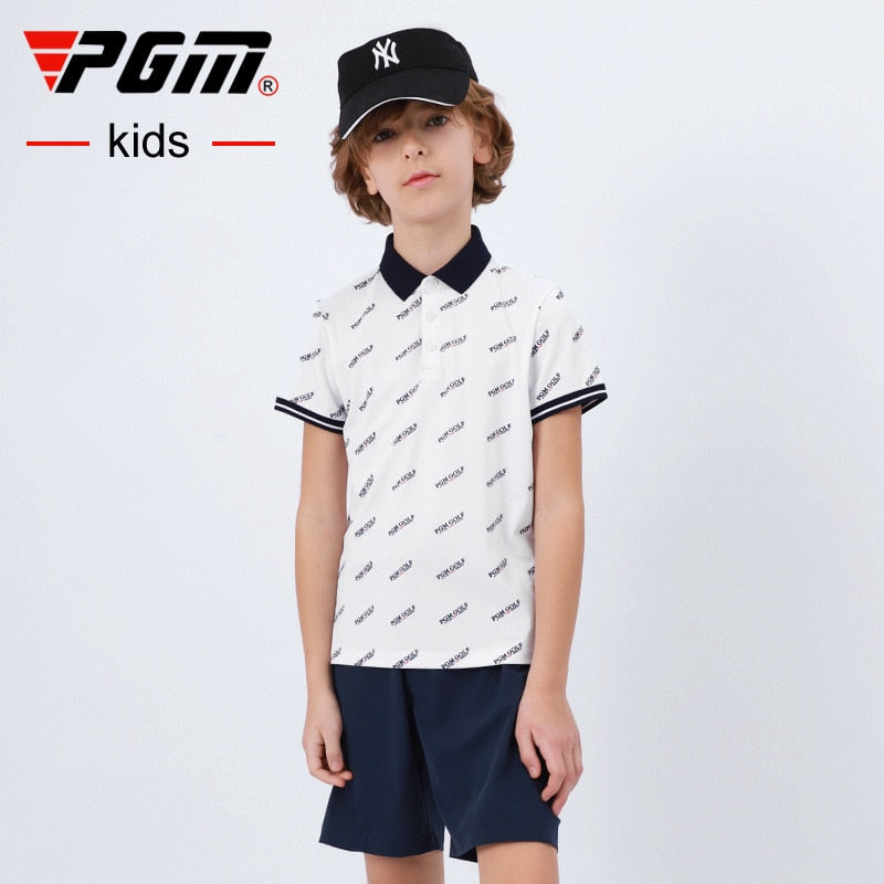 PGM Golf T-shirt Golf Clothing Boys Quick-drying Golf shirts Summer Breathable Elastic Golf Short Sleeved Uniforms YF406 - KiwisLove