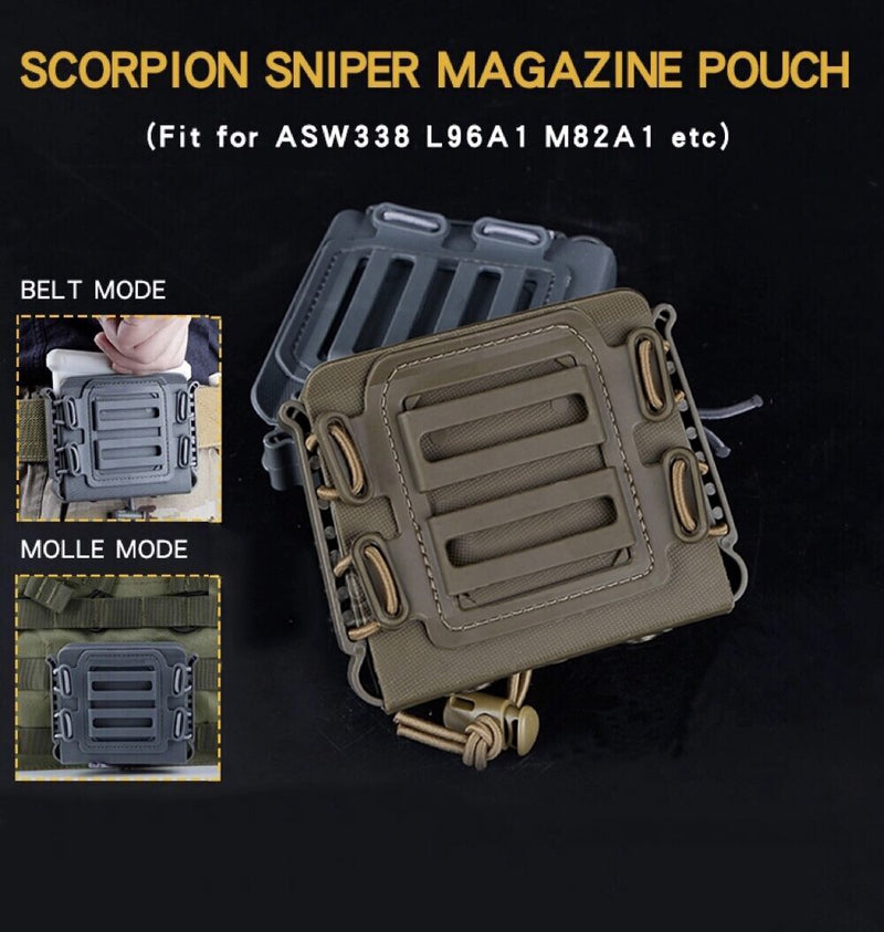 ASW338 L96A1 M82A1 Molle Magazine Pouch Rifle Magazine Holders Case Tactical Millitary Molle Belt Clip Airsoft Shell Mag Set - KiwisLove