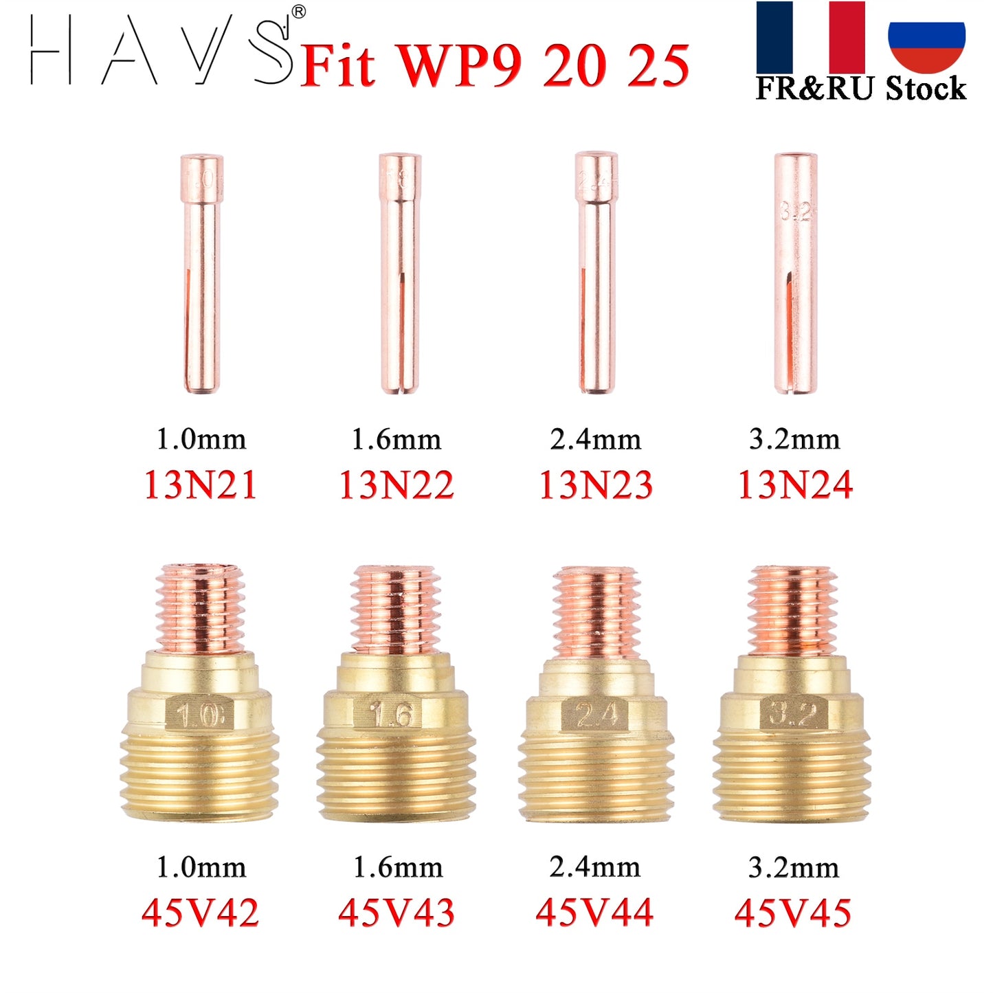 1.0/1.6/2.4/3.2mm TIG Small Collet Collet Body Gas Lens 13N21 13N22 13N23 13N24 45V42 45V43 45V44 45V45  For TIG WP9 20 25 Torch - KiwisLove