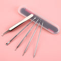 5PCS Blackhead Removal Acne Needles Comedone Black Spot Extractor Pimple Blemish Remover Skin Care Pore Cleanser Needle Hook - KiwisLove