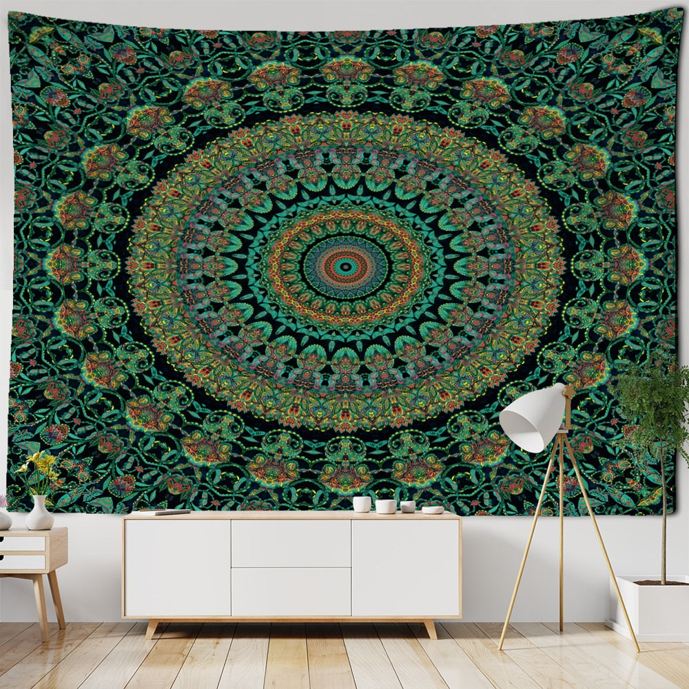 Indian Mandala Tapestry Wall Hanging Mystic Witchcraft Boho Psychedelic Hippie Art Tapiz Bedroom Home Decor - KiwisLove