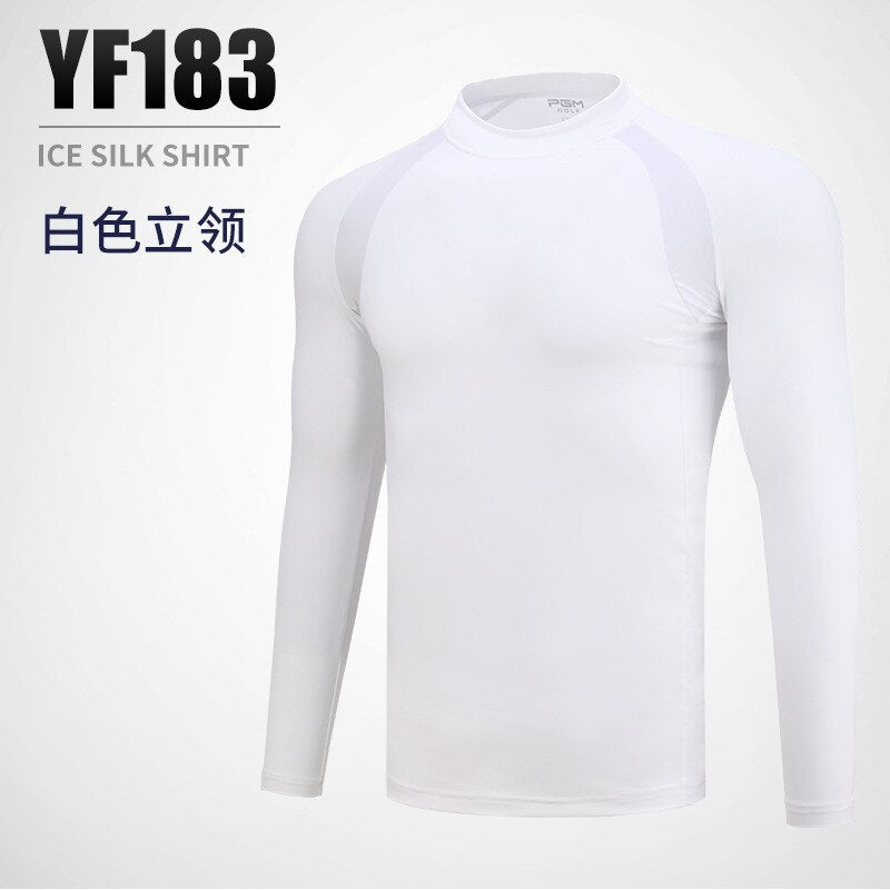 PGM Mens Sun Protection Golf Shirt Underwear Long Sleeve Golf Shirt Cooling Ice Silk T-shirts Anti-UV Soft Golf Apparel For Men - KiwisLove