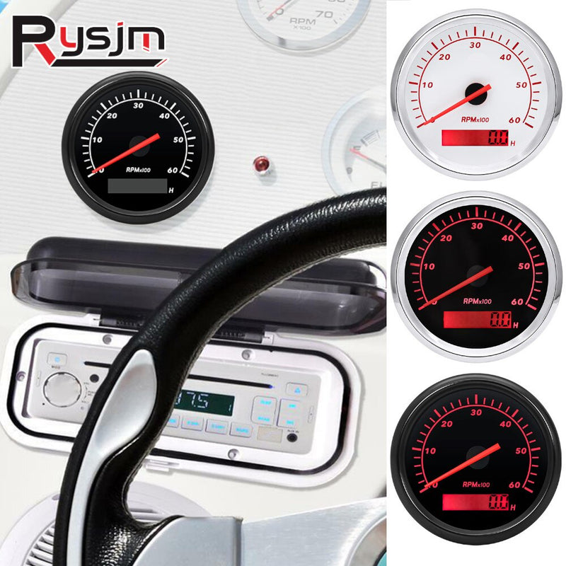 HD 85mm RPM Meter Boat Tachometer for Diesel Gasoline 6000rpm Toerenteller Tacho Sensor With Hourmeter For Marine Boat Car Truck - KiwisLove