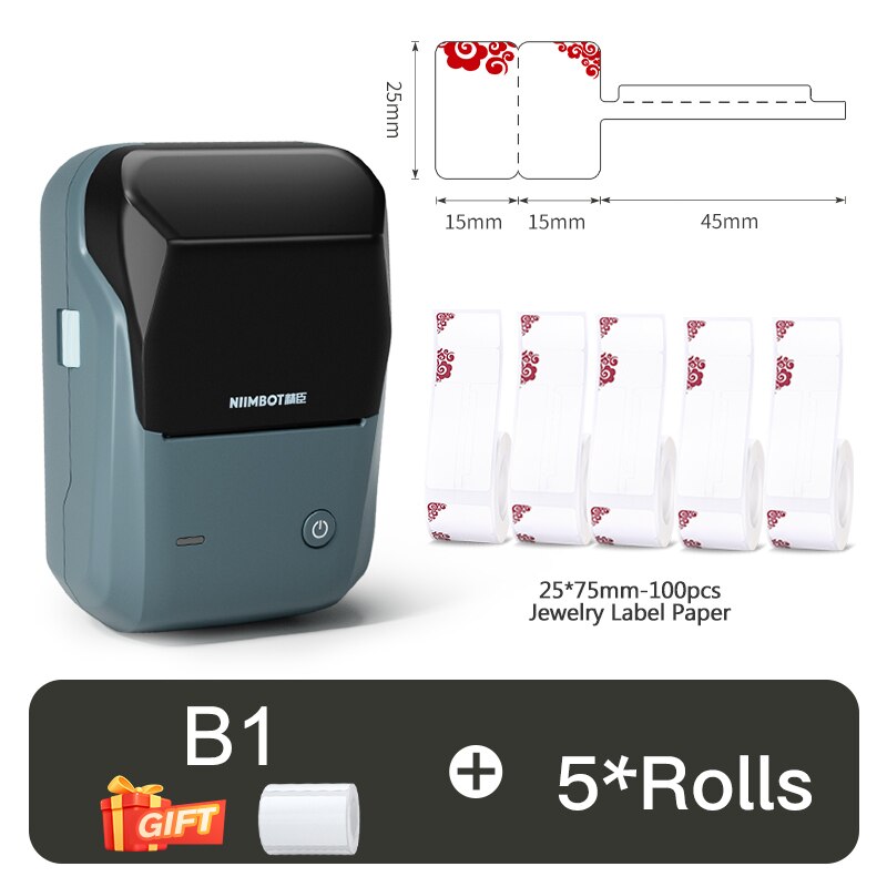 Niimbot B1 Thermal Label Printer Bluetooth Portable Pocket Label Maker Barcode QR Code Self-adhesive Sticker Labeling Machine - KiwisLove