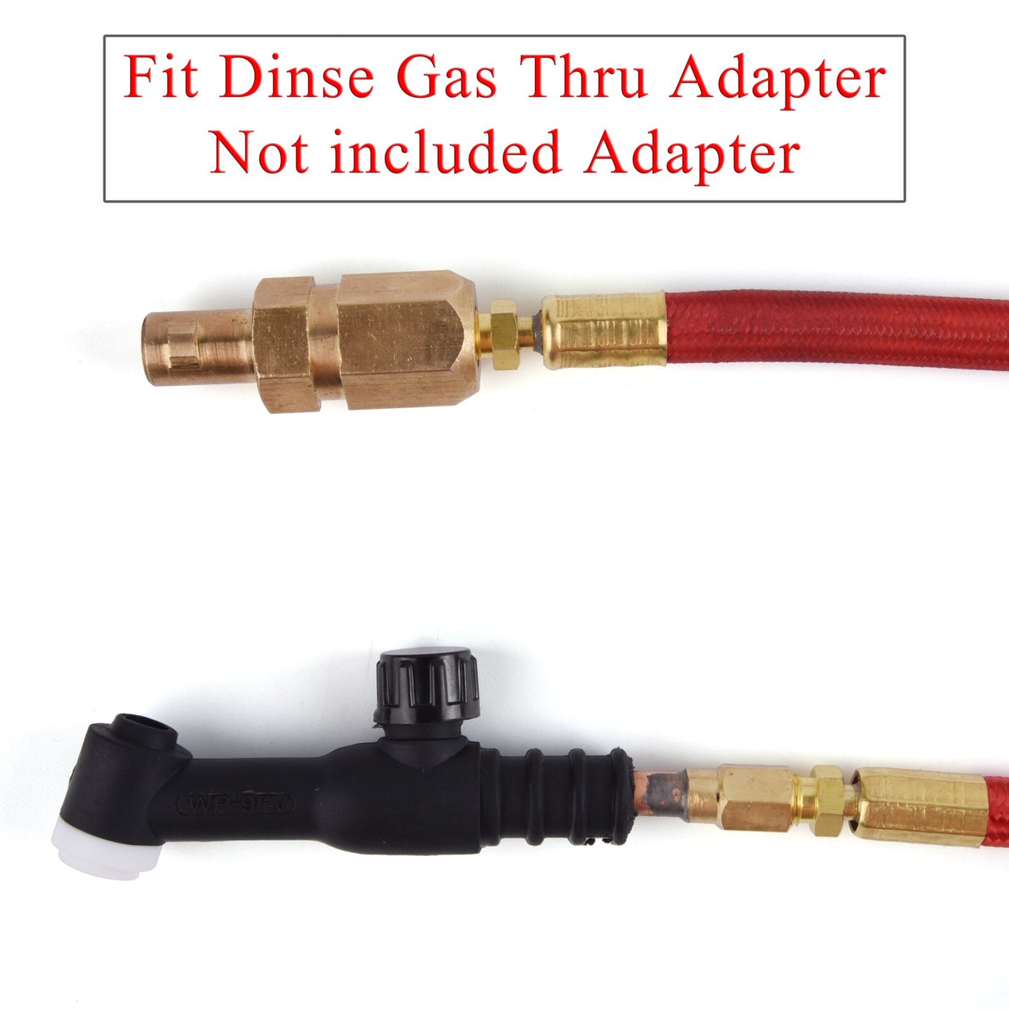 3.8m(12.5ft)/7.6m(25ft)Power Cable  Red Gas Hose TIG Welding Torch Package WP9 Series 13/8&quot;-24R.H - KiwisLove