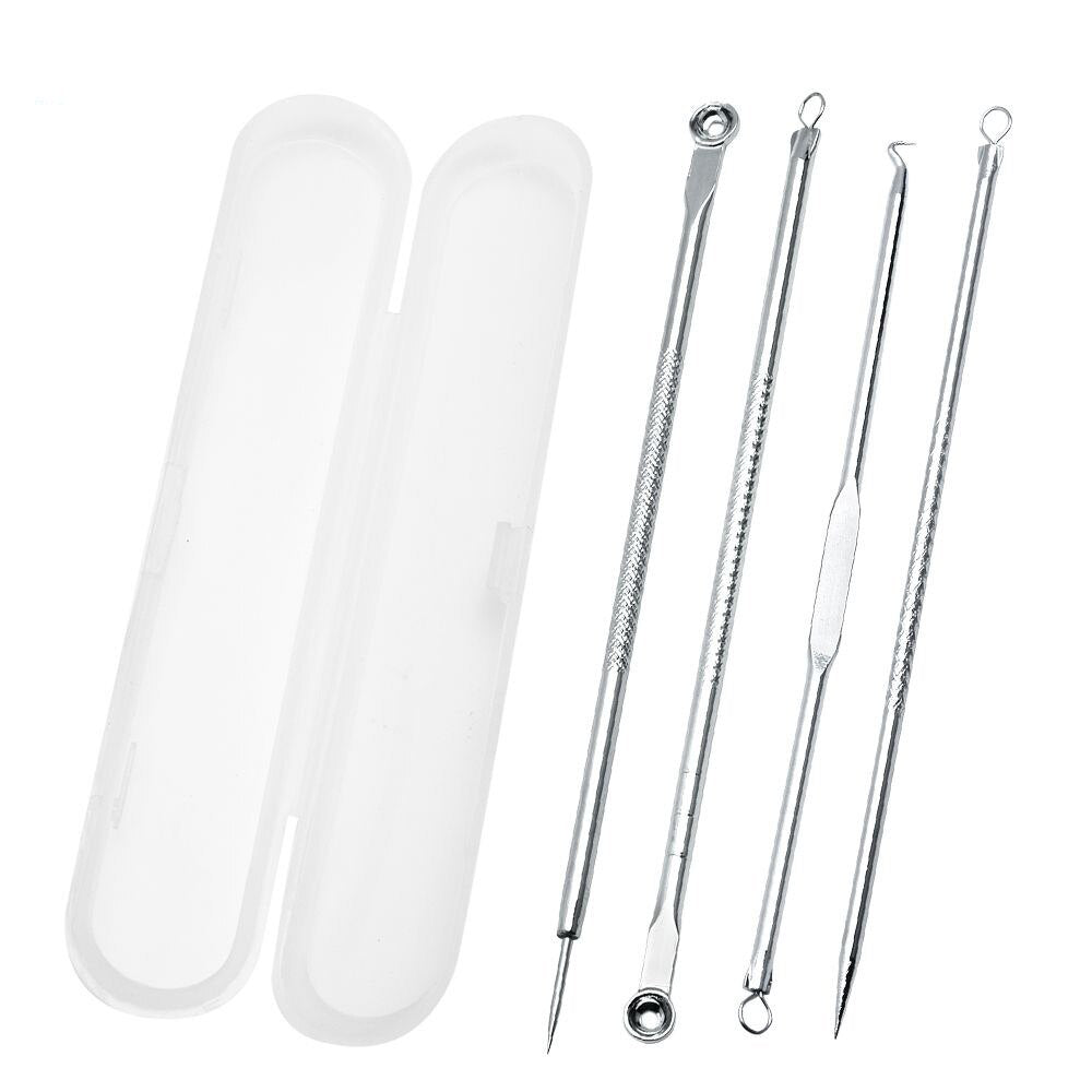 4pcs/Set Acne Removal Needle Stainless Steel Pimple Blackhead Remover Tool Blemish Face Skin Care Beauty Facial Pore Cleaner - KiwisLove