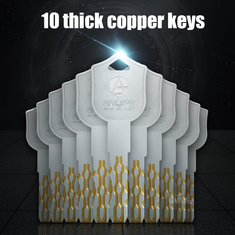 10 keys Door lock  Brass cylinder  65-130 mm Lock cylinder Entrance door lock Cylinder lock Mortise lock 7 door 8 door 9 door - KiwisLove