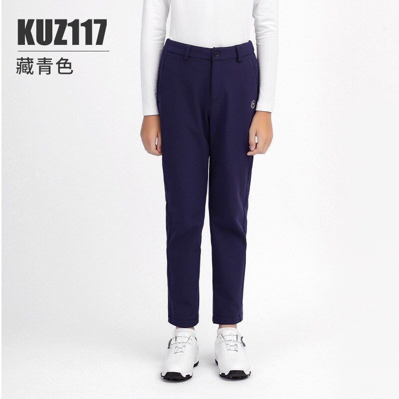 PGM Autumn Winter Waterproof Children Golf Trousers Thick Keep Warm Long Pant Boys Plus Velvet Golf Pants Windproof KUZ117 - KiwisLove