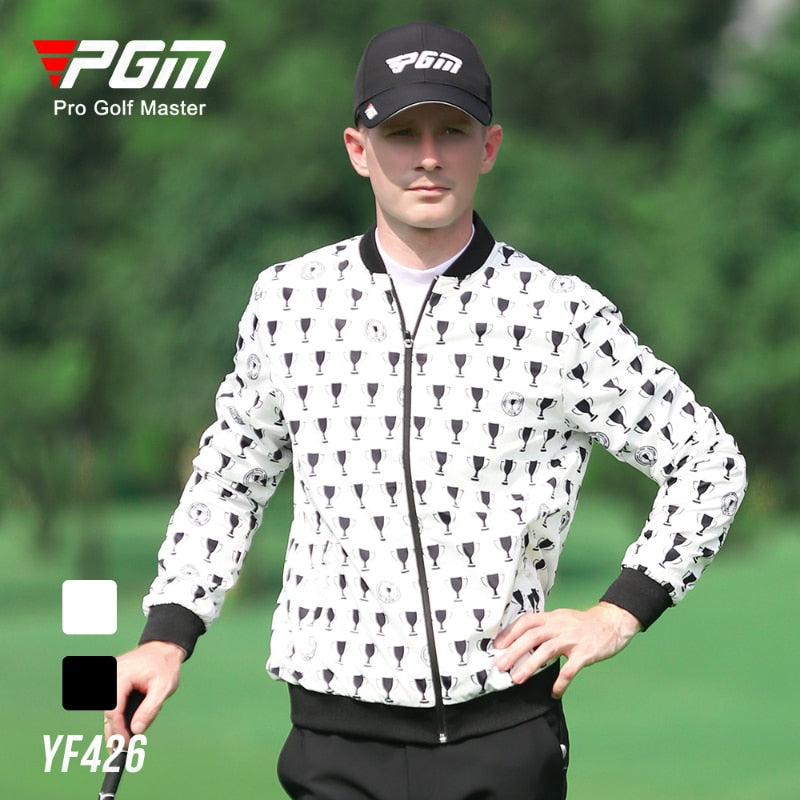 PGM Autumn Golf Men&#39;S Jacket Sports Long-Sleeved Waterproof Windbreaker Male Breathable Baseball Coat Golf Stand Collar YF426 - KiwisLove