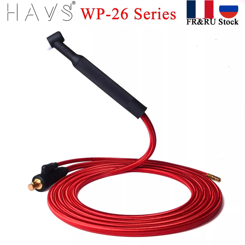 4M/7.8M WP26 Quick Connect TIG Welding Torch Gas-Electric Integrated Red Hose Cable Wires 35-50 Euro Connector 13.12FT - KiwisLove