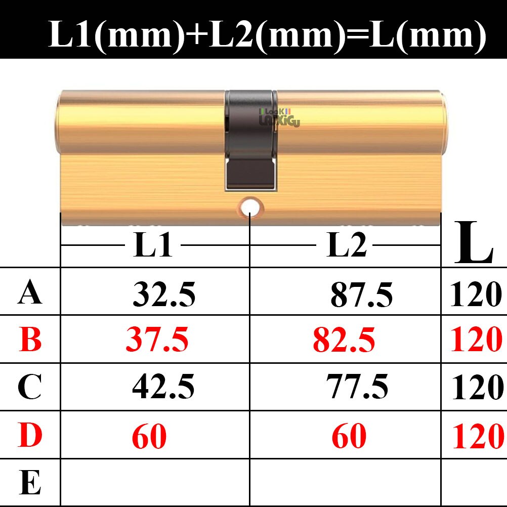 Door Cylinder Biased Lock 65 70 80 90 115mm Cylinder AB Key Anti-Theft Entrance Brass Door Lock Lengthened Core Extended Keys - KiwisLove