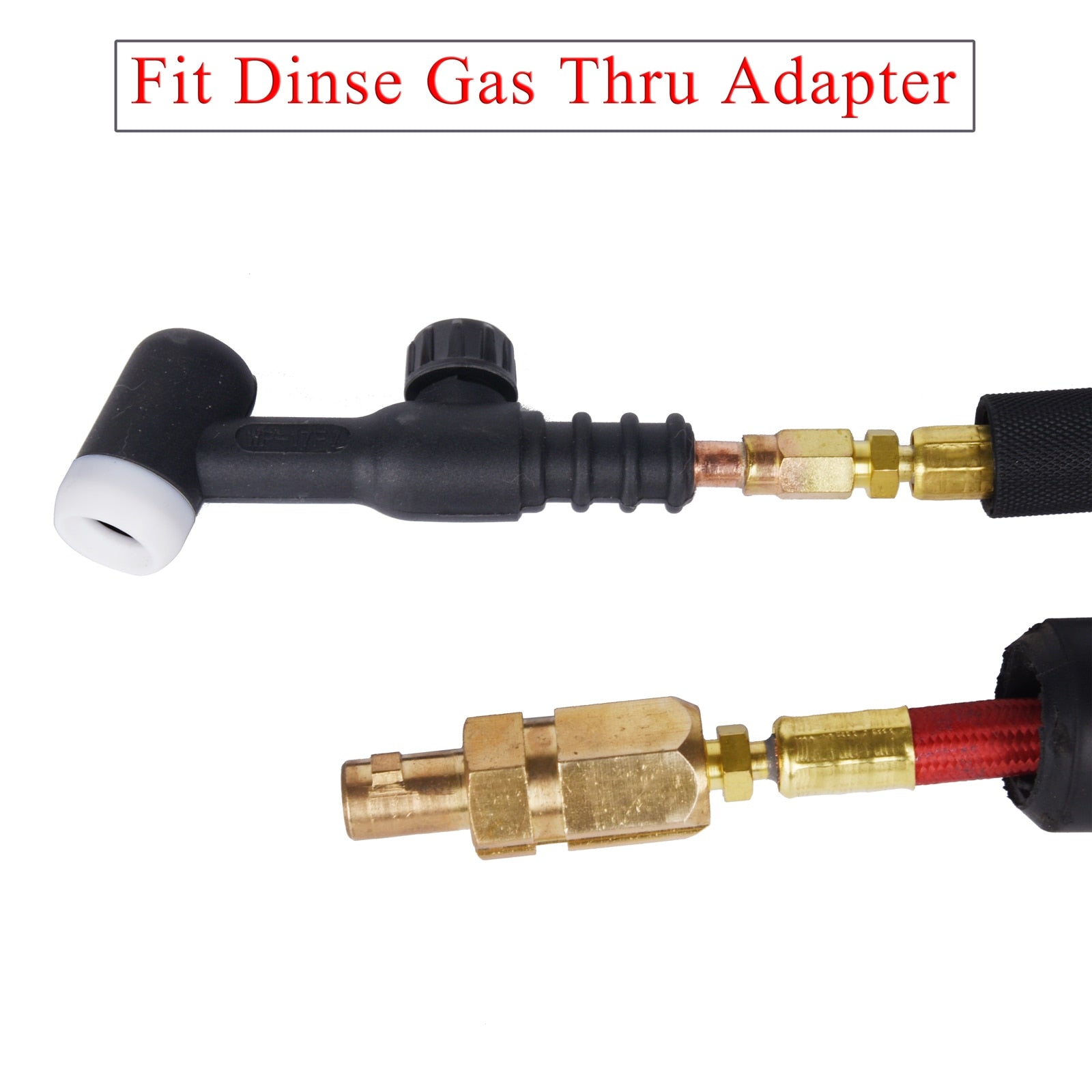 3.8m(12.5ft)/7.6m(25ft)Power Cable  Red Gas Hose TIG Welding Torch Package WP17 Series  150A Fit LDT-917F Connector - KiwisLove