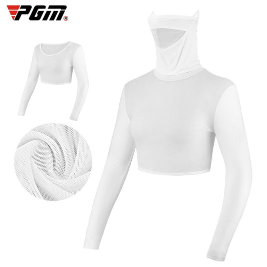 PGM Golf Clothing Women Ice Silk Sunscreen Long-Sleeved T-Shirt Women&#39;S Shirt Quick-Drying Slim Cropped Top Anti-Uv Sportswear - KiwisLove