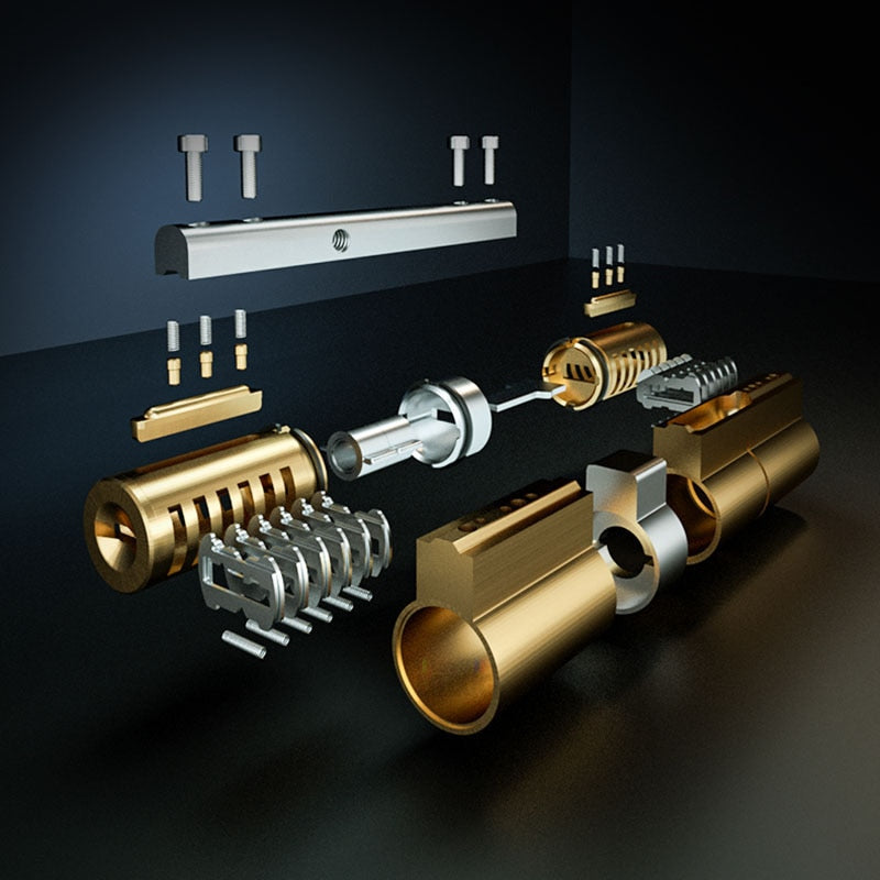 common Security door Lock Brass Cylinder  Anti Pry Stainless Steel Anti-collision beam Class C Cylinder 10 alloy keys key lock - KiwisLove