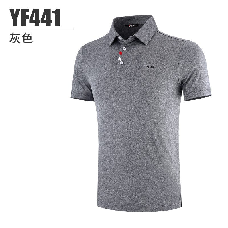 PGM Summer Men&#39;S Golf Shirts Quick-Dry Breathable Short Sleeve Tops Outdoor Sports Sweat Absorbent Golf Wear Casual M-XXL YF441 - KiwisLove