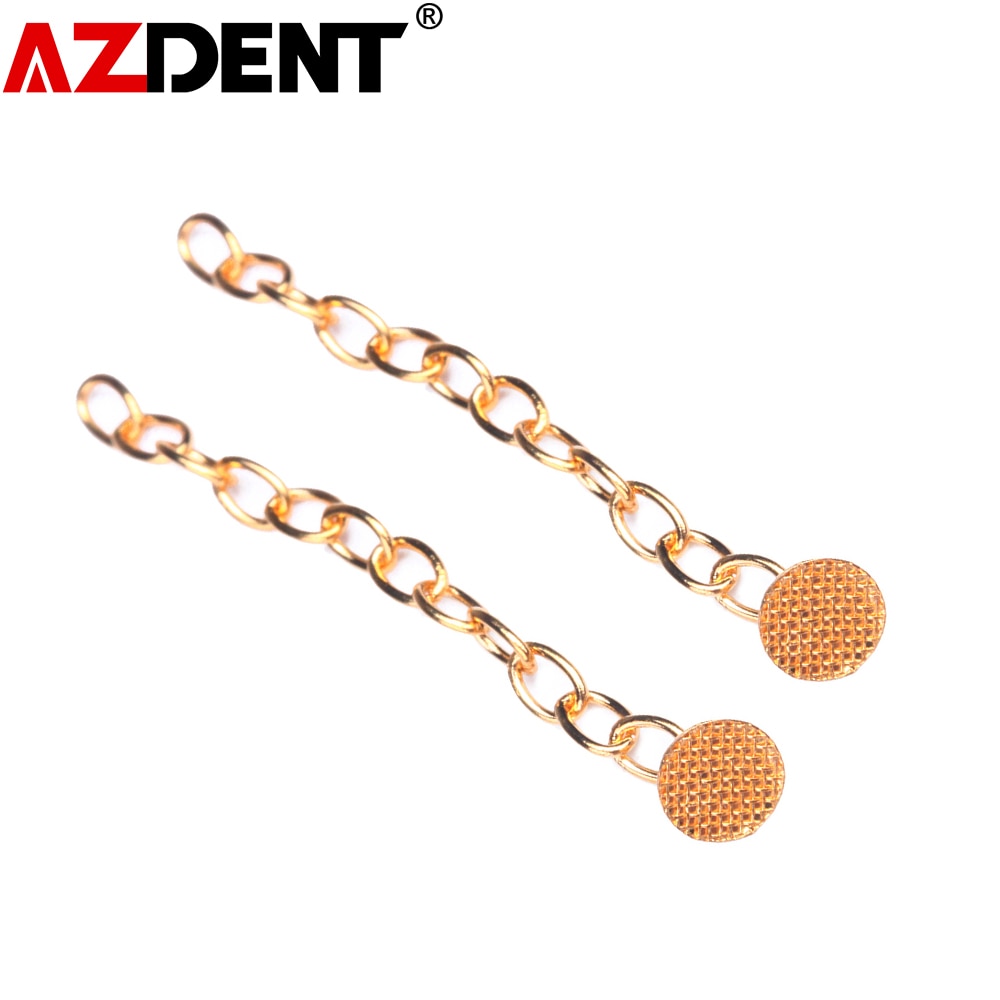 Azdent 2pcs/Pack Dental Orthodontics Lingual Traction Button  Chain Golden Round Acessorios Materials - KiwisLove
