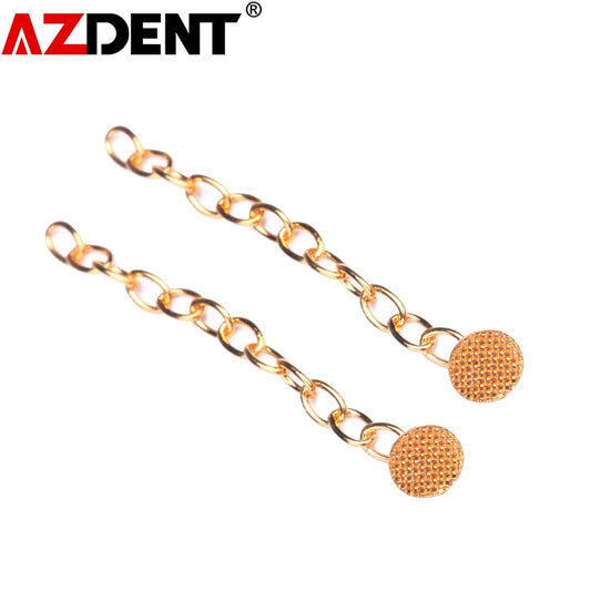 Azdent 2pcs/Pack Dental Orthodontics Lingual Traction Button  Chain Golden Round Acessorios Materials - KiwisLove