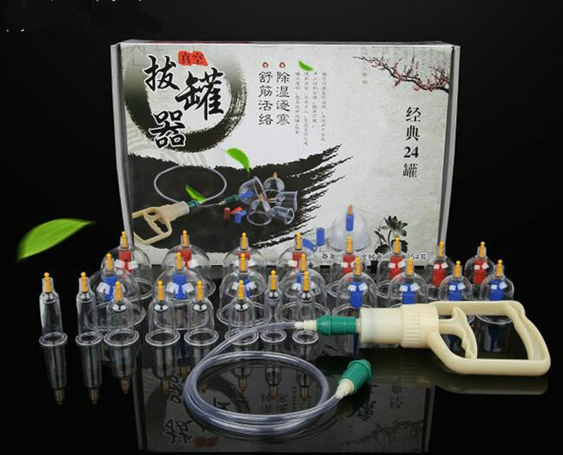 Professional 12 24 32Pcs Medical Chinese Vacuum Body Cupping Massager Therapy Cans Vacuum Cupping Slimming Body Relax Banks Tank - KiwisLove