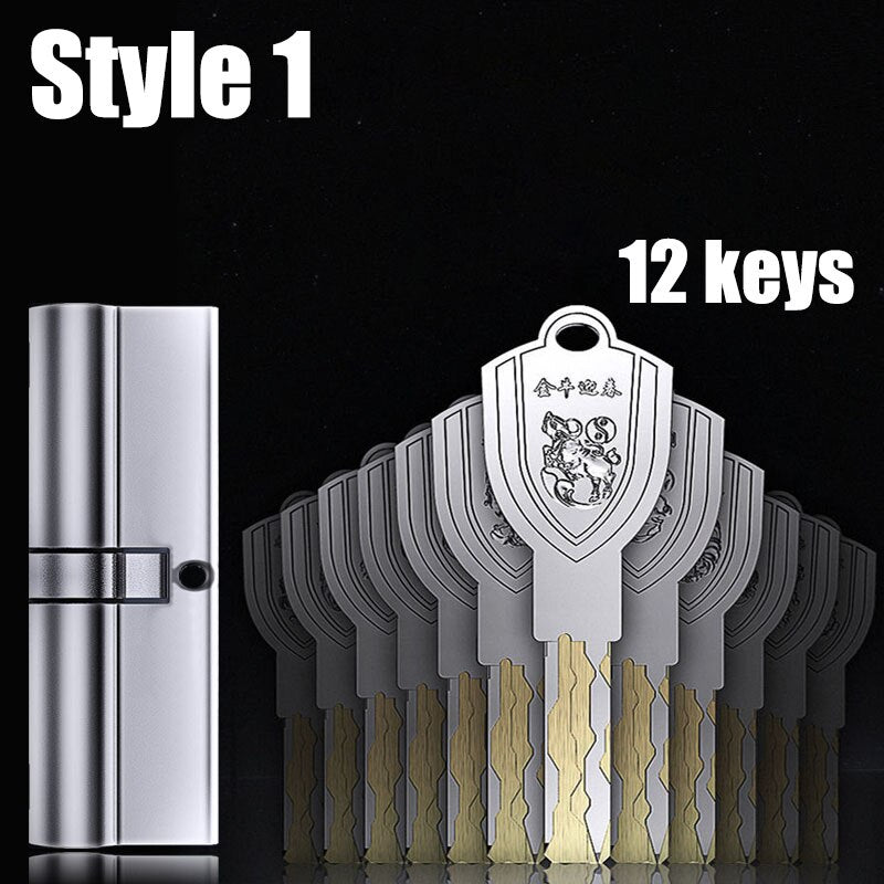 12/8 key Super anti-theft door cylinder lock entry door cylinder lock outdoor door lock home lock door lock lock cylinder - KiwisLove