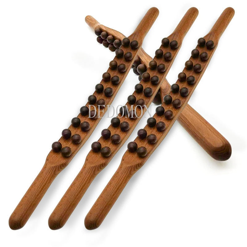 8/20 Beads Rolling Pin Universal Back Needle Massage Tendons Beech Wood Scraping Stick Point Treatment Guasha Relax Therapy Tool - KiwisLove