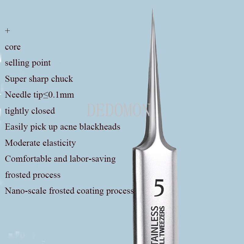 German Ultra-fine No. 5 Cell Pimples Blackhead Clip Tweezers Beauty Salon Special Scraping &amp; Closing Artifact Acne Needle Tool - KiwisLove