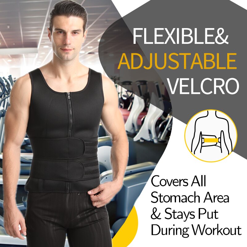 Men Neoprene Sweat Sauna Vest Body Shapers Vest Waist Trainer Slimming Vest Shapewear Waist Shaper Corset Gym Underwear Fat Burn - KiwisLove