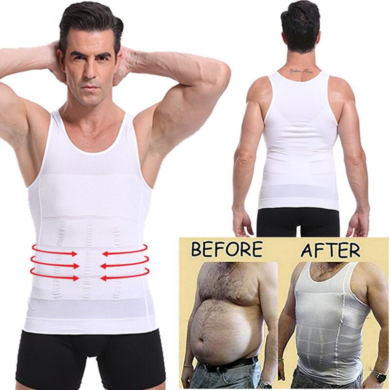 Men&#39;s Slimming Body Shapewear Corset Vest Shirt Compression Abdomen Tummy Belly Control Slim Waist Cincher Underwear Sports Vest - KiwisLove