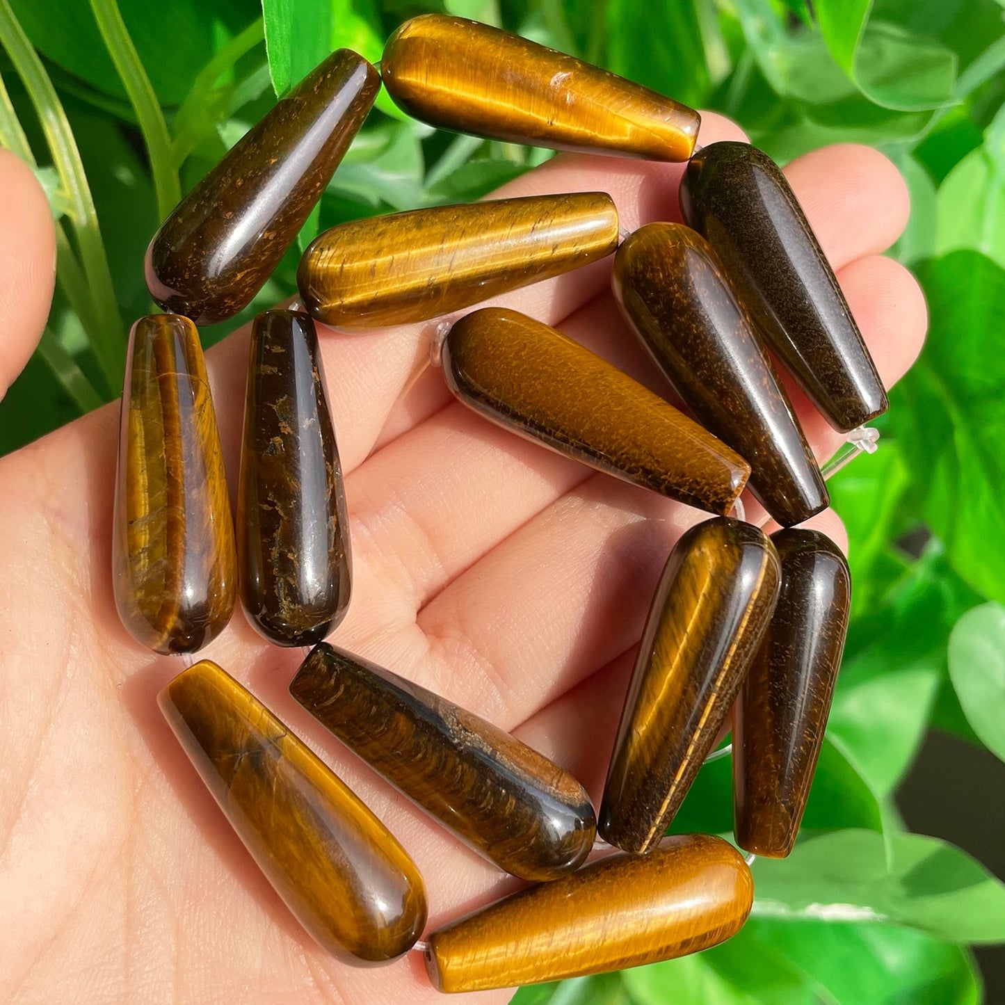 2pcs Natural Water Drop Genuine Stone India Agates Labradorite Tiger Eye Chalcedony Loose Beads for Jewelry Making DIY Bracelet - KiwisLove