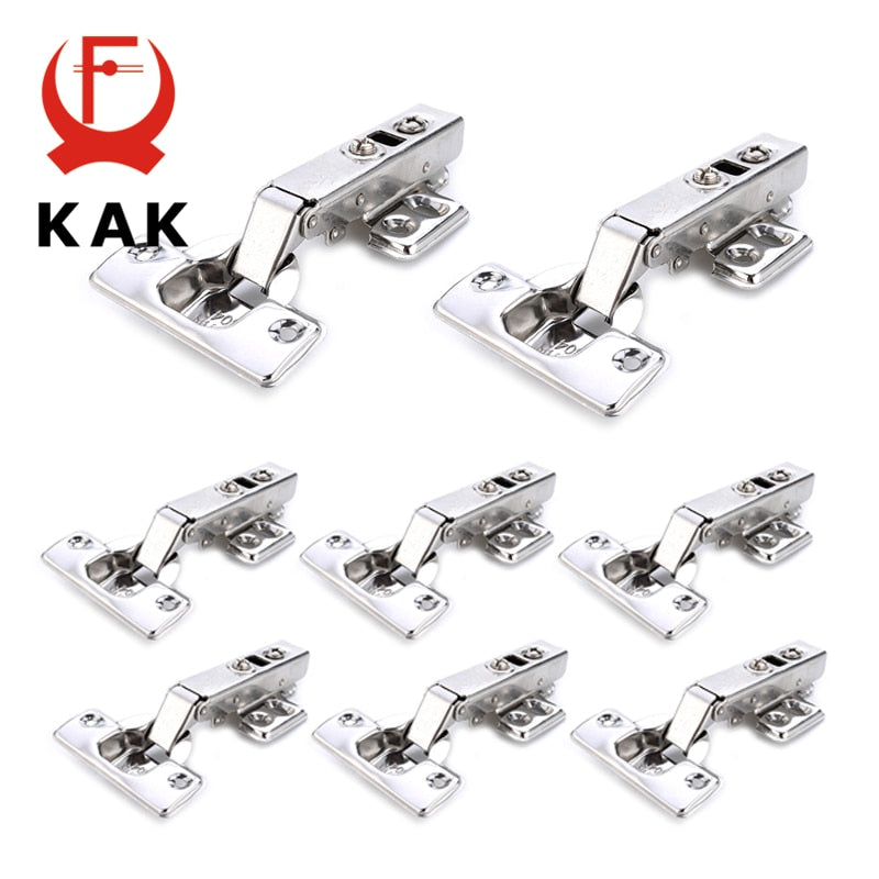 KAK 8 Pieces Stainless Steel Cabinet Hinges Soft Closing Hydraulic Door Hinge Damper Buffer Kitchen Cabinet Furniture Hardware - KiwisLove