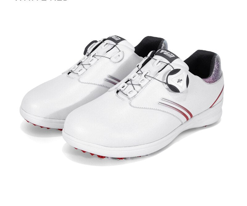 PGM Waterproof Golf Shoes Womens Shoes Lightweight Knob Buckle Shoelace Sneakers Ladies Breathable Non-Slip Trainers Shoes XZ158 - KiwisLove