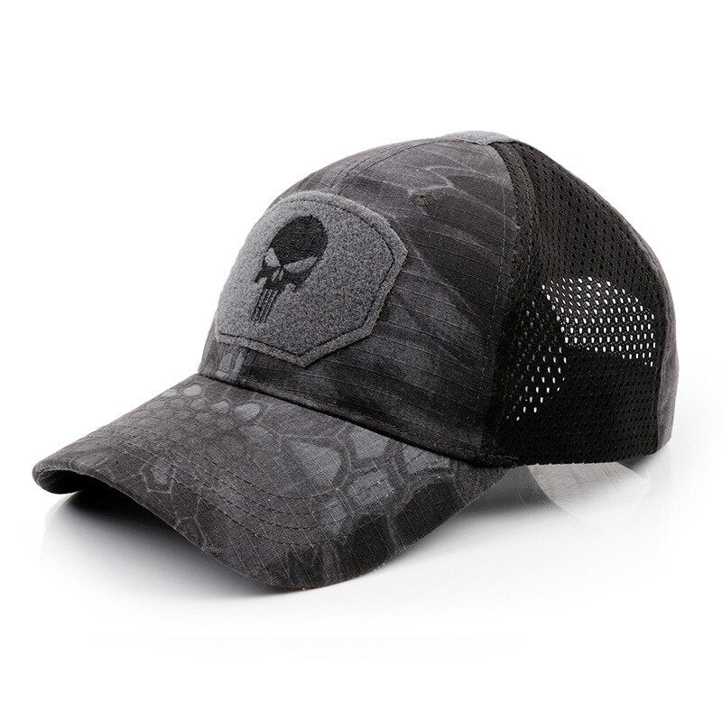 Outdoor Hunting Camouflage Fishing Mesh Skull Baseball Cap Tactical Military Sports Hat for Men Women Camping Hiking Cycling - KiwisLove