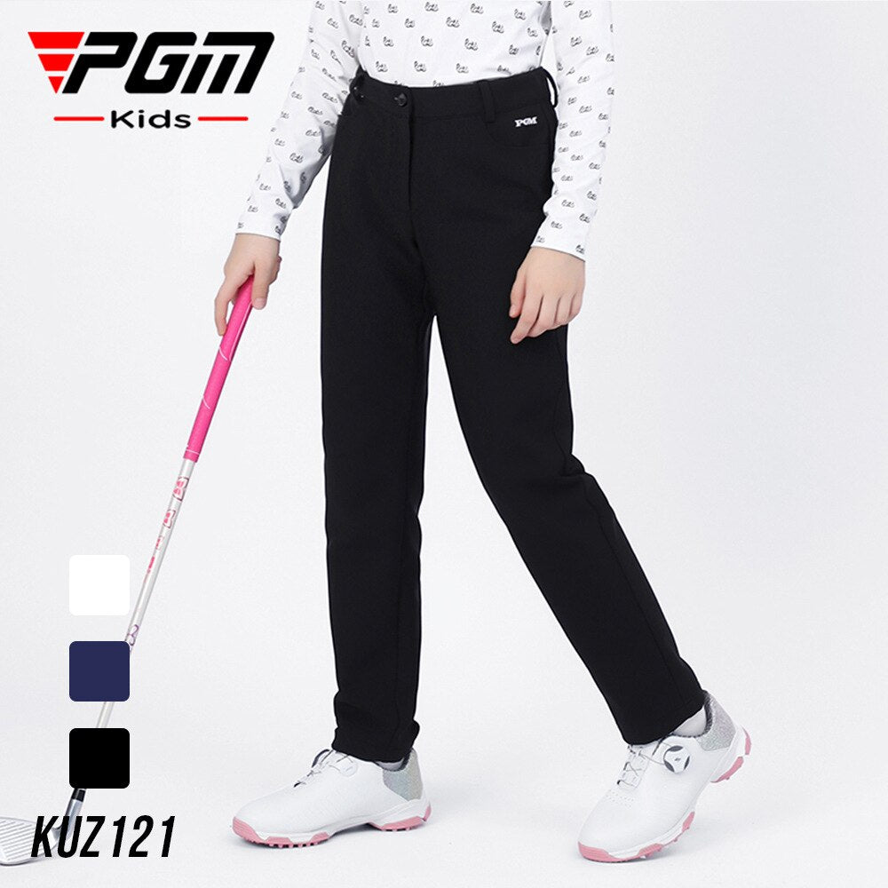 PGM Autumn Winter Waterproof Children Golf Trousers Thick Keep Warm Long Pant Boys girls Plus Velvet Golf Pants Windproof KUZ121 - KiwisLove