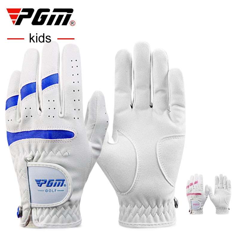 PGM 1 Pair Kids Golf Gloves with Mark Boys Girls Superfiber Cloth Sport Hand Glove Wear Breathable Training Protective ST024 - KiwisLove