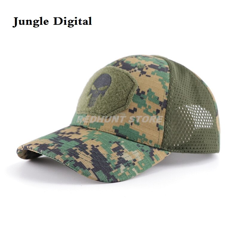 Outdoor Hunting Camouflage Fishing Mesh Skull Baseball Cap Tactical Military Sports Hat for Men Women Camping Hiking Cycling - KiwisLove