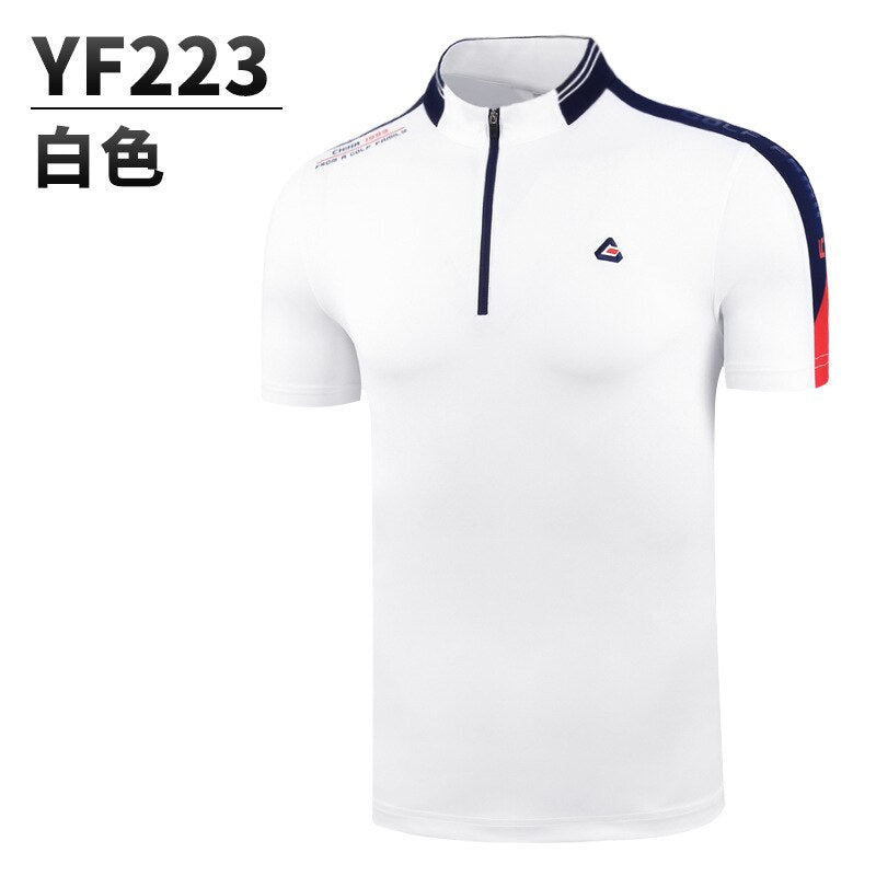 PGM Men&#39;s Short Sleeve Golf T-Shirt Summer Striped Print Sport Tshirt Polo Shirt Quick Drying Golf Clothing Sportswear YF223 - KiwisLove