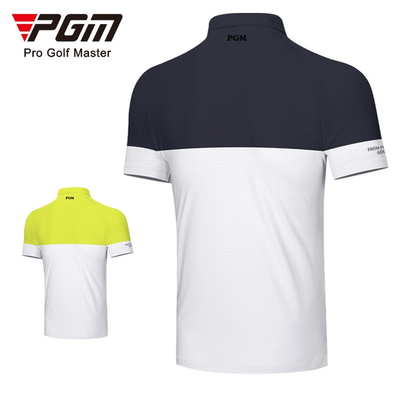 PGM Men Summer Golf T-shirt Short Sleeve Elastic Breathable Quick Dry Fit Polo Shirts Golf Sport Wear Tennis Clothes YF461 - KiwisLove