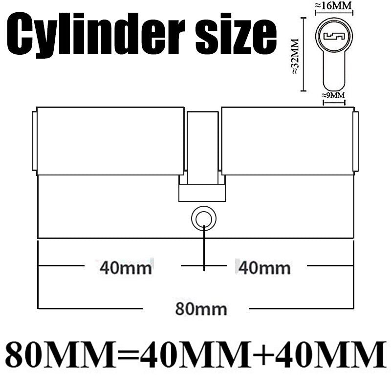 12/8 key Super anti-theft door cylinder lock entry door cylinder lock outdoor door lock home lock door lock lock cylinder - KiwisLove