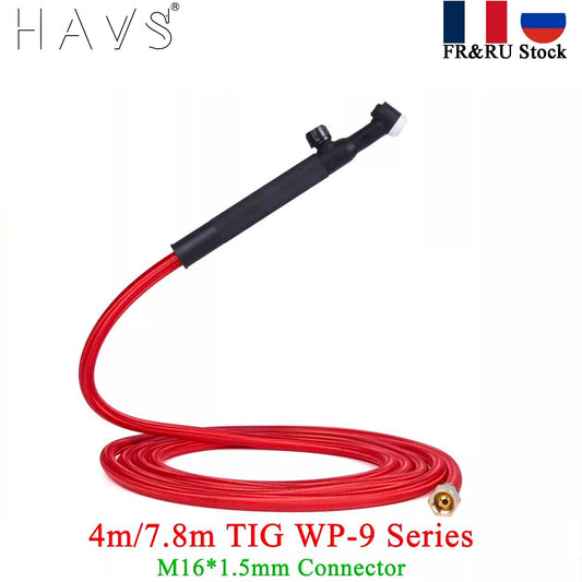 4M/13ft 7.8M/25.6ft WP9F 9FV TIG Welding Torch Soft Hose Cable Wires M16*1.5mm - KiwisLove