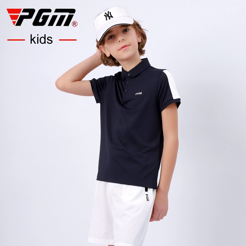 PGM Golf Kid Clothing Summer Boys Golf T-Shirt Short Sleeve Golf Shirts Comfortable And Breathable Tops Golf Apparel S-XL YF403 - KiwisLove