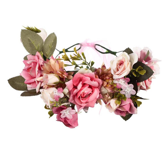 Women Bezel Flower Crown Bridal Floral Headband Wreath New Lady Girls Wedding Hair Accessories Bridesmaid Tiara - KiwisLove