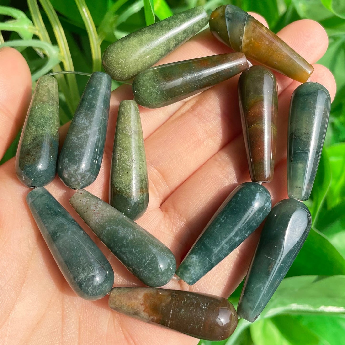 2pcs Natural Water Drop Genuine Stone India Agates Labradorite Tiger Eye Chalcedony Loose Beads for Jewelry Making DIY Bracelet - KiwisLove