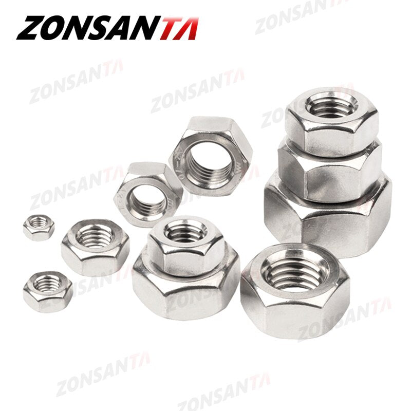 10000Pcs Metric 304 Stainless Steel Hex Hexagon Nut DIN934 M1 M1.2 M1.4 M1.6 Screw wholesale Nuts - KiwisLove