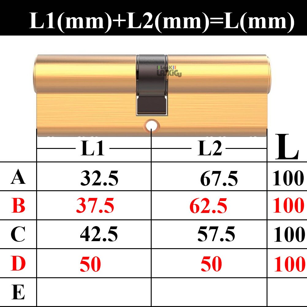 Door Cylinder Biased Lock 65 70 80 90 115mm Cylinder AB Key Anti-Theft Entrance Brass Door Lock Lengthened Core Extended Keys - KiwisLove