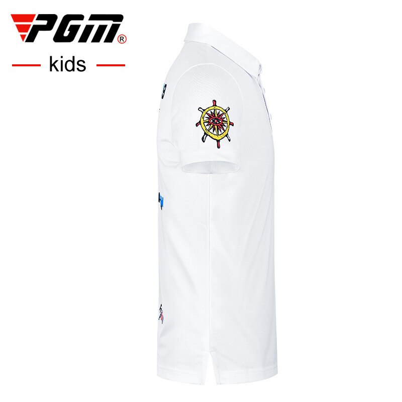 PGM Boys Golf Shirt Summer white Short Sleeves Children Breathable Quick Dry T-shirt Kids Golf Clothes Sports Suits Wear YF333 - KiwisLove