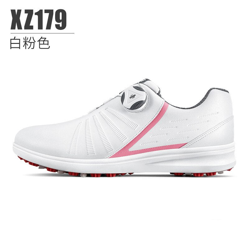 PGM Waterproof Golf Shoes Womens Shoes Lightweight Knob Buckle Shoelace Sneakers Ladies Breathable Non-Slip Trainers Shoes XZ179 - KiwisLove