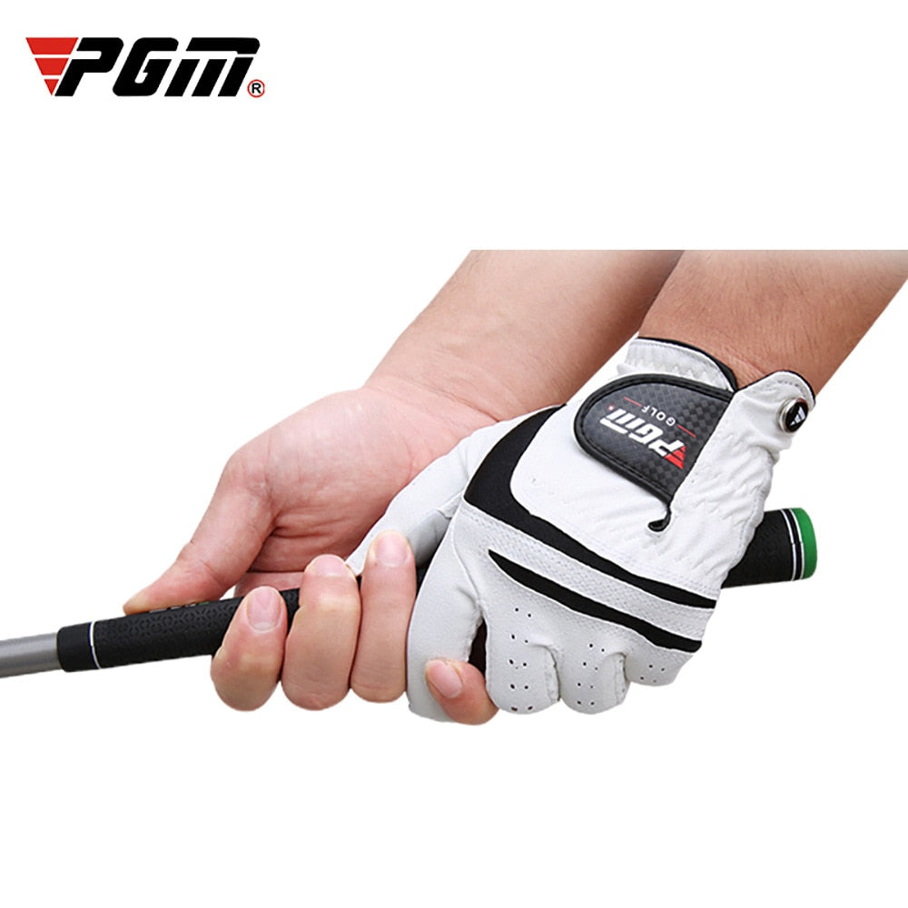 PGM Men Golf  Gloves White Breathable Kid-lambskin Genuine Leather Sport Hand Glove Wear Single Left Right Handed Batting ST022 - KiwisLove